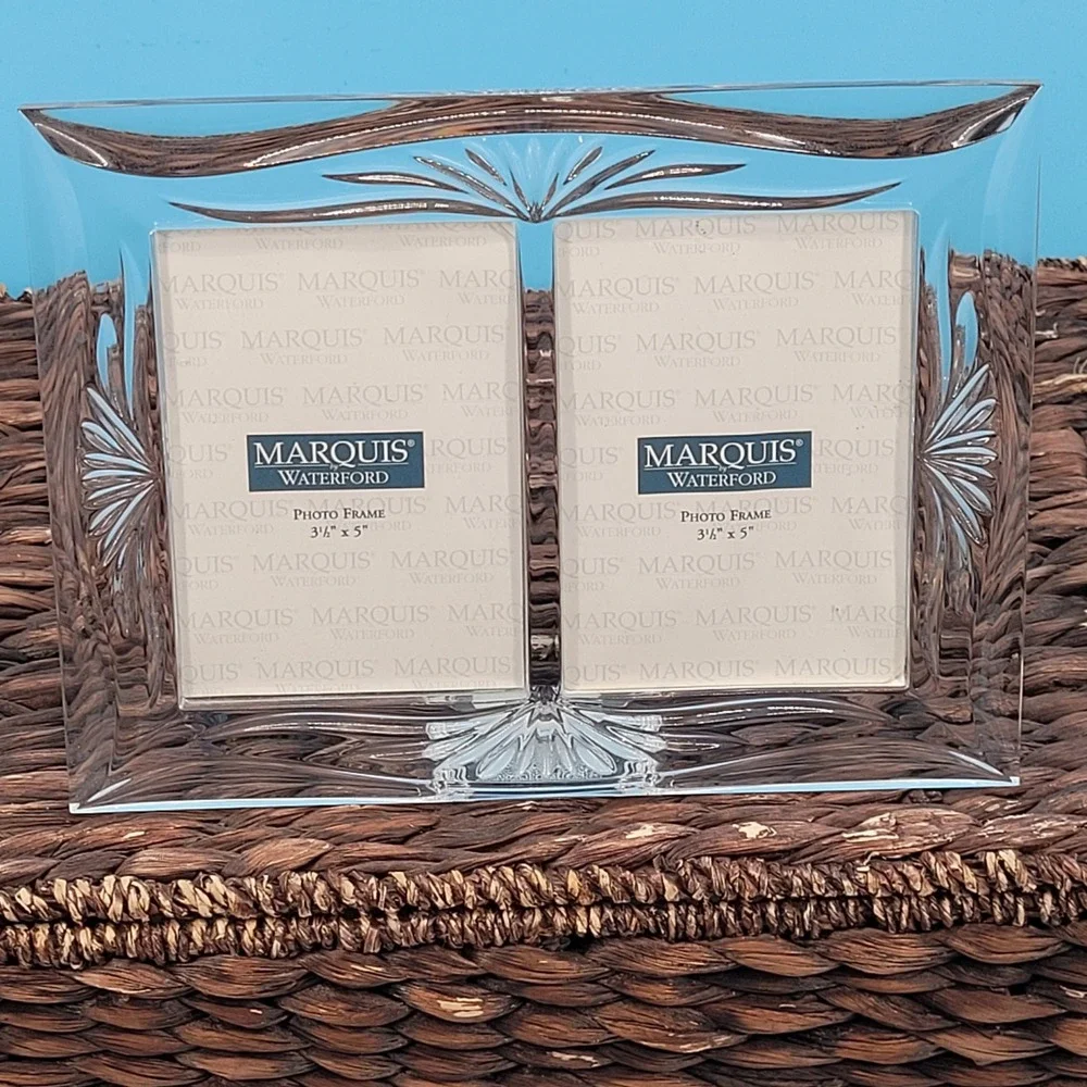Marquis by Waterford Roselle Double Picture Frame Unisex OS Clear Crystal Decor